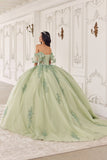 Ladivine 15725 Off Shoulder Half Sleeve Poofy Quinceanera Gown