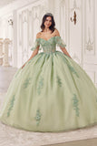 Ladivine 15725 Off Shoulder Half Sleeve Poofy Quinceanera Gown