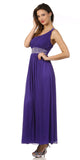 CLEARANCE - Celavie 2095L Long Lavender One Shoulder Gown Chiffon Empire (Size L)