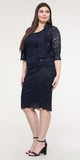 CLEARANCE - La Scala 25762 Knee Length Lace Dress with Jacket (Size 3XL)