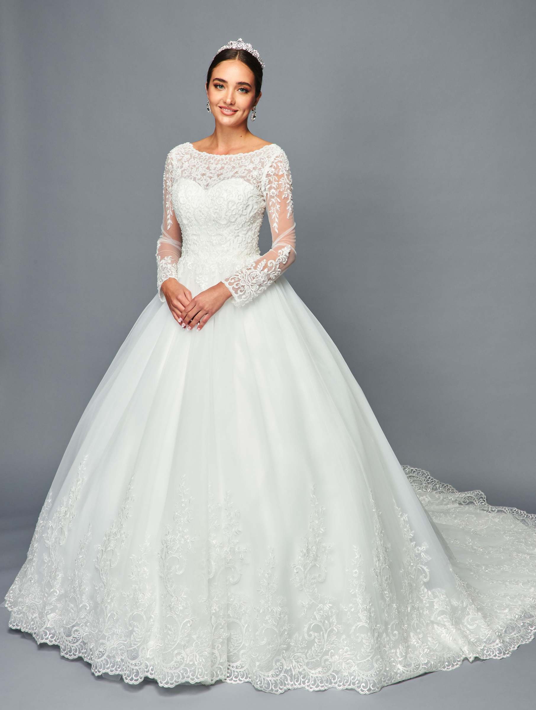 DeKlaire Bridal 464 Floor Length A-Line Ball Wedding Gown