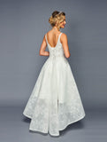 DeKlaire Bridal 473 Sleeveless High Low A-Line Wedding Gown