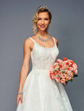 DeKlaire Bridal 473 Sleeveless High Low A-Line Wedding Gown