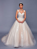 Deklaire Bridal 482 Floor Length A-Line Poofy Wedding Gown