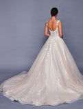 Deklaire Bridal 482 Floor Length A-Line Poofy Wedding Gown