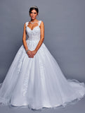 Deklaire Bridal 482 Floor Length A-Line Poofy Wedding Gown