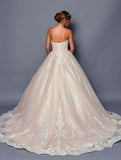 Deklaire Bridal 487 Wedding Dress Long Strapless A-Line Ball Gown