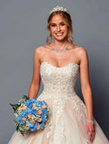 Deklaire Bridal 487 Wedding Dress Long Strapless A-Line Ball Gown