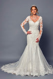 DeKlaire Bridal 492 Wedding Dress Long Sleeve Trumpet Gown