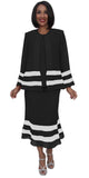 CLEARANCE - Hosanna 5274 Plus Size 3 Piece Set Length Dress (Size 3XL)