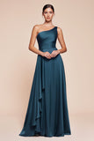 Ladivine 7450 Dress One Shoulder Satin A-Line Gown