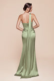 Ladivine 7454 Dress One Shoulder Luxe Satin Fitted Gown