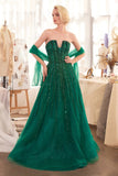 Andrea & Leo A1369 Dress Strapless A-Line Ombre Beaded Gown