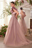 Andrea & Leo A1373 Dress One Shoulder Rosette Mauve Ball Gown