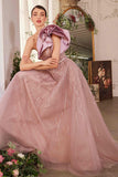 Andrea & Leo A1373 Dress One Shoulder Rosette Mauve Ball Gown