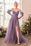 Andrea & Leo A1398 Dress Strapless A-Line Gown and Removable Sleeves