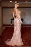 Ladivine CC0688 Dress Pearl and Crystal Strapless Fitted Gown - ROSE GOLD