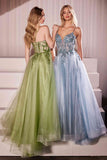 Ladivine CC0881 Dress A-Line Layered Tulle Gown & Lace Embellished Bodice