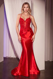 Ladivine CC2401 Dress Embellished Lace & Satin Fitted Gown