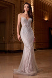 Ladivine CC416 Dress Sequin Strapless Fitted Gown