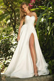 Cinderella Divine CD0166W Satin Strapless A-Line Ball Gown Sweetheart Neck