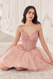 Ladivine CD0236 Short A-Line Tulle Homecoming Dress