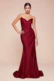 Ladivine CD791 Dress Strapless Stretch Satin Fitted Gown