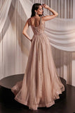 Ladivine CD849 Embellished A-Line Layered Tulle Prom Dress