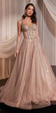 Ladivine CD849 Embellished A-Line Layered Tulle Prom Dress