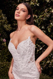 Ladivine CDS482W Lace Embellished Strapless Mermaid Wedding Dress