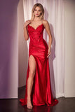 Ladivine CDS521 Dress Strapless Lace & Stretch Satin Gown