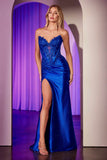 Ladivine CDS521 Dress Strapless Lace & Stretch Satin Gown