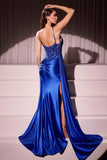 Ladivine CDS524 Dress Fitted Satin & Lace Evening Gown