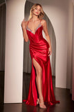 Ladivine CDS528 Dress Crystal Edged Fitted Satin Gown