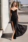 Ladivine CM369 Dress Strapless Stretch Taffeta Fitted Gown