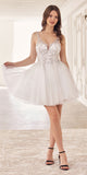 Ladivine CY022 Beaded A-Line Layered Tulle Short Homecoming Dress