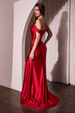 Ladivine J877 Dress Glistening Satin Off the Shoulder Gown