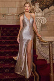 Ladivine SF117 Dress Crystal Adorned Satin Halter Gown