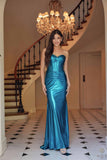 Nox Anabel T1499 Dress Strapless Metallic Satin Fitted Gown