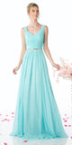 Cinderella Divine W0014 Long Gown Sleeveless Pleated Rhinestone Waist