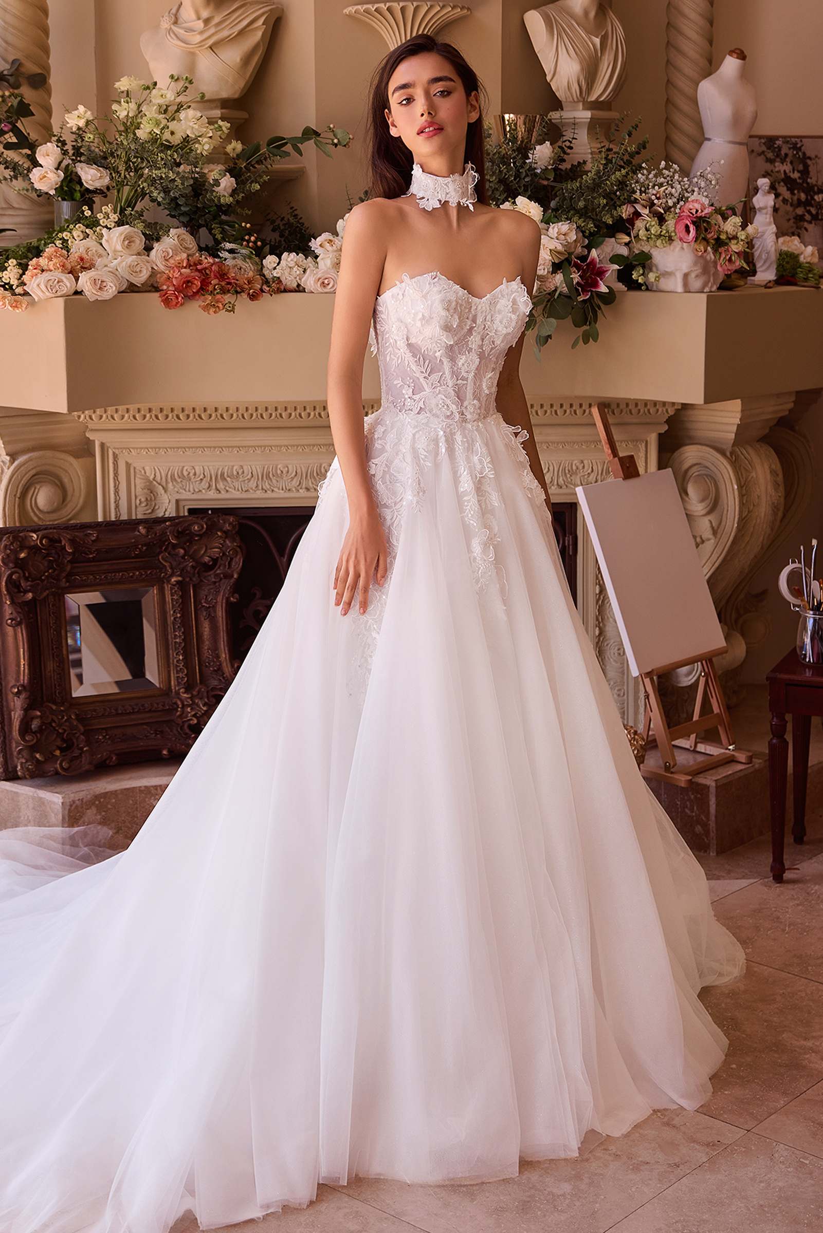 Andrea & Leo WL041 Dress Strapless Lace & Tulle Wedding Ball Gown