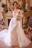 Andrea & Leo WL044 Dress Fitted Lace Wedding Dress & Removable Overskirt