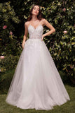 Ladivine C148W Strapless A-Line Lace & Tulle Wedding Dress