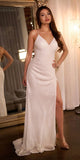 Ladivine CH225W Long Fitted Sequin Gown Gathered Waistline