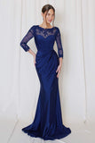 Juno M1040 Dress Luxe Embroidered Sheer Draped Gown