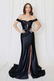 Juno M1043 Dress Off the Shoulder Satin Gown