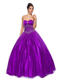 Juliet 1093 Purple Princess Ball Gown Sweetheart Bead Ruched Skirt Lace Up Back