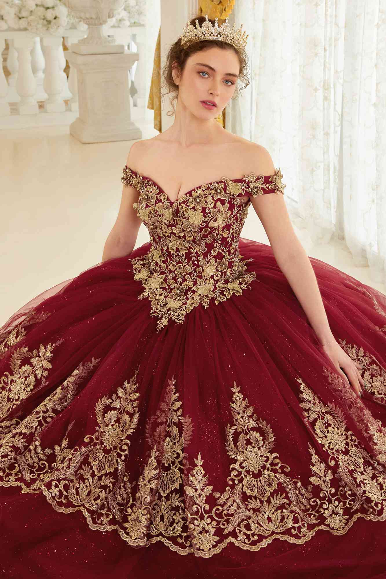 Burgundy and gold outlet quince dress