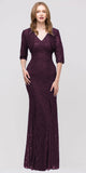 Eureka Fashion 2030 V Neck Sleeveless Floor Length Plum Mermaid Party Gown