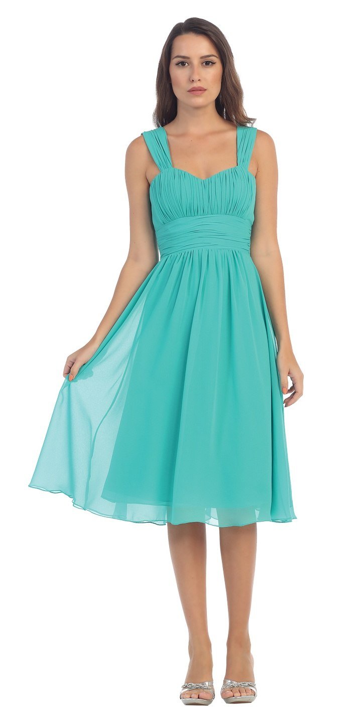 CLEARANCE - Form Fitting Strapless Jade Short Dress Ruffled Skirt